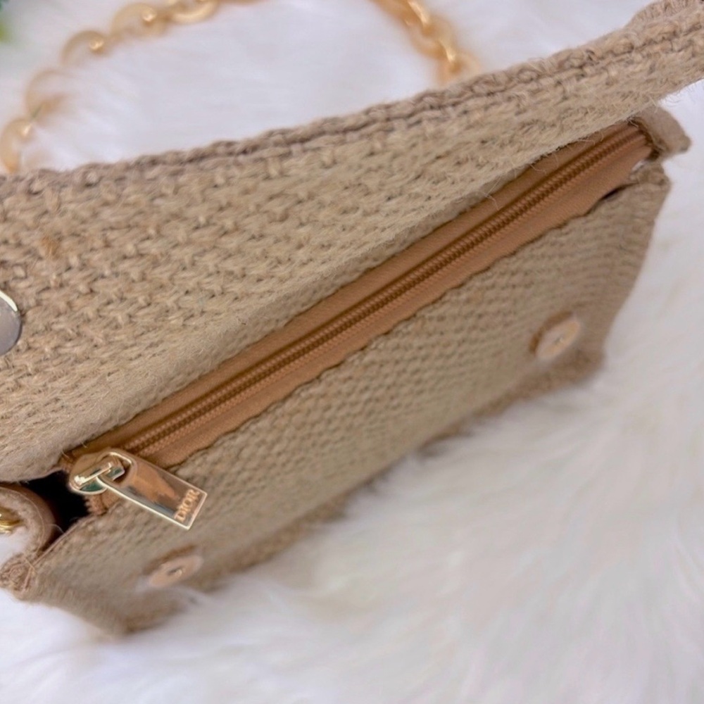 Dior Beauty Raffia Clutch Shoulder Bag with Resin Strap - Picture 9 of 15